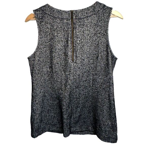 CAbi Herringbone Darted Sleeveless Top with Zipper Closure Size Medium - Picture 3 of 4